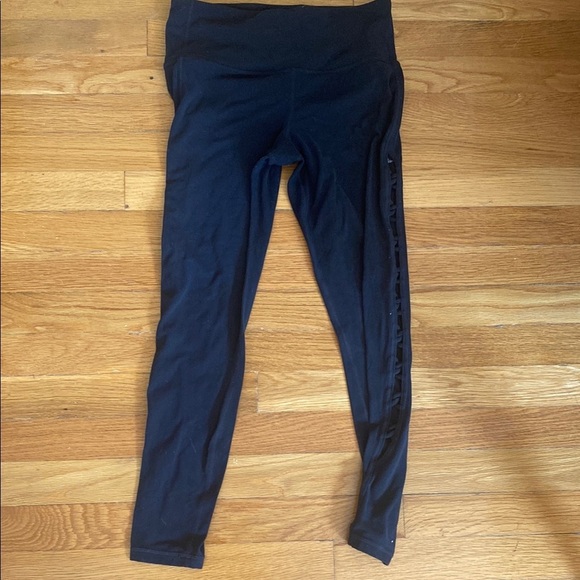 Athleta Black Leggings with Lace-Up and Mesh Details - Picture 3 of 3